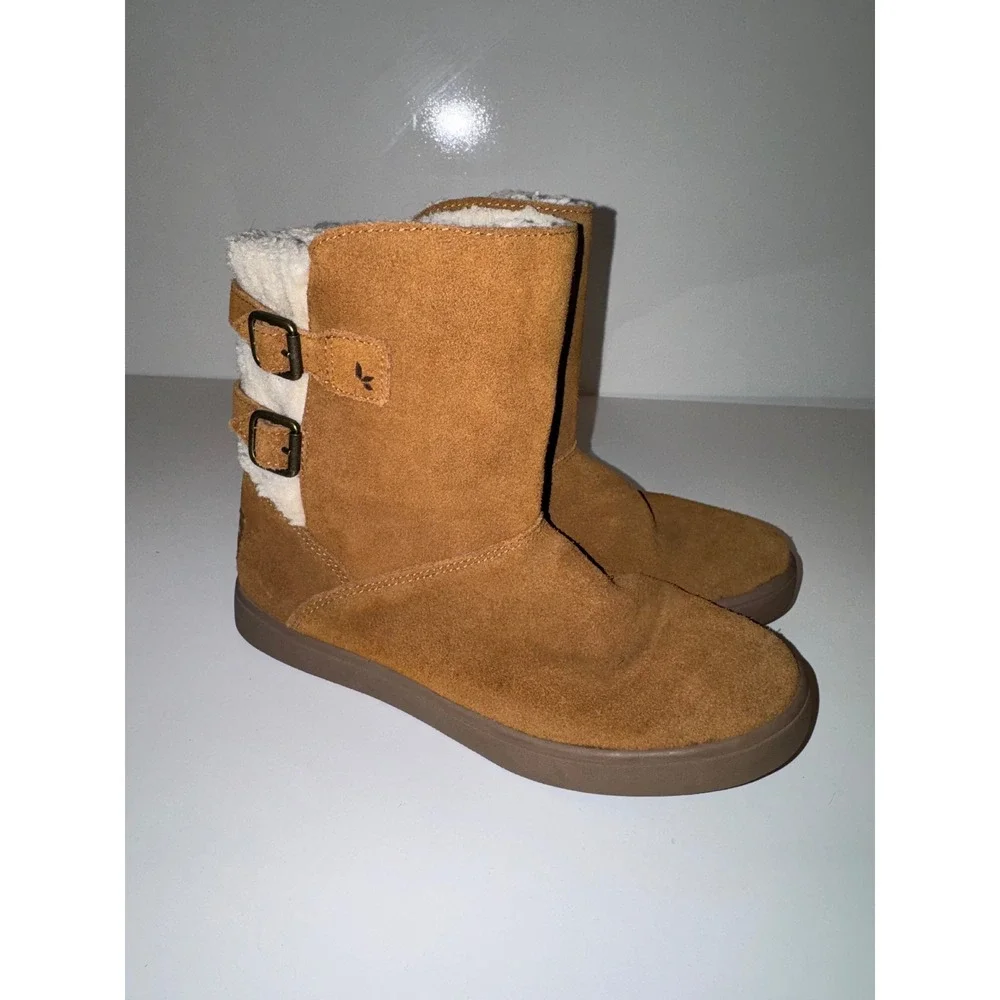 Koolaburra by UGG Victoria Girls Chestnut Suede Buckle Boots 1096445 Size 1Y